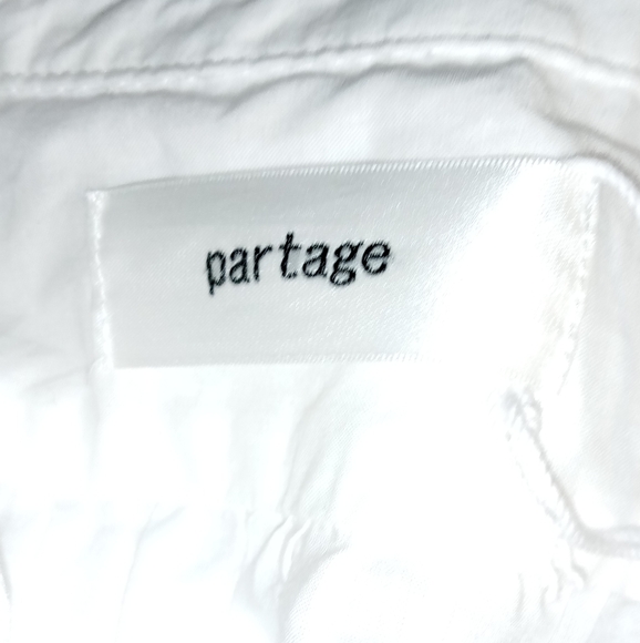 Partage White Button Down Long Sleeve Shirt Size F (One Size Fits Most) - Picture 2 of 8